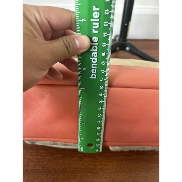 RARE Y2K COACH Legacy Signature Beige Coral/Pink Leather Shoulder Bag w/Turnlock - Picture 10 of 16